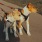 two dogs on leashes
